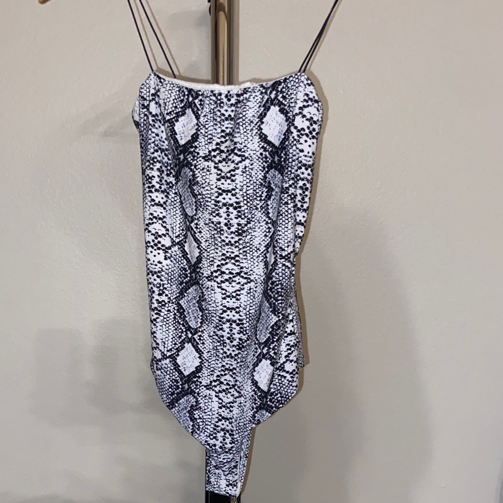 Windsor Black and White Snakeskin Bodysuit